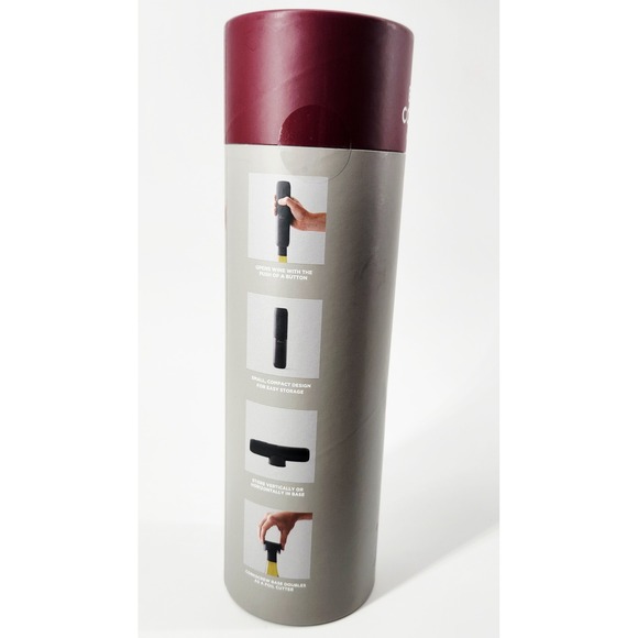 Rabbit Electric Corkscrew Wine Opener w/Foil Cutter Base Rechargeable Black - Picture 3 of 6